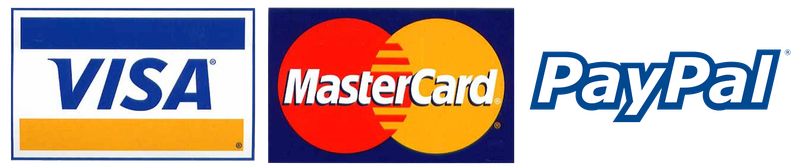 Visa, Mastercard, and PayPal payment methods