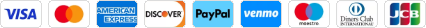 Accepted payment methods: Visa, Mastercard, American Express, Discover, PayPal, Venmo, Maestro, Diners Club, JCB